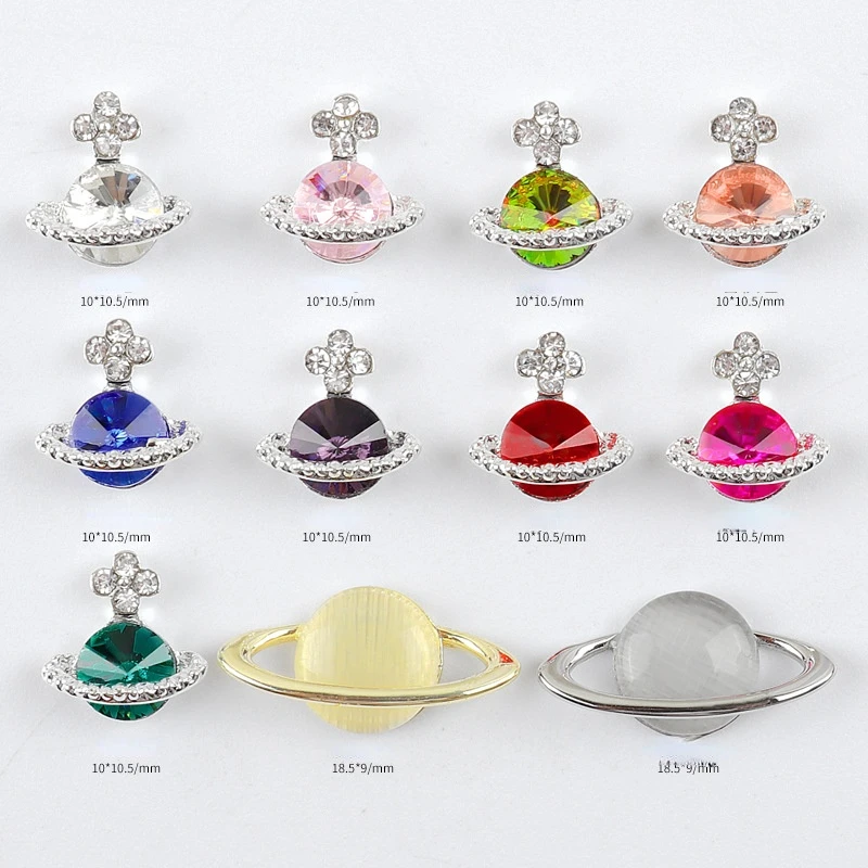 

Nail Jewelry 3D Charm Color Crystals Zircon Happy Planet Nail Art Jewelry Rhinestone Manicure Tips Accessories Charms