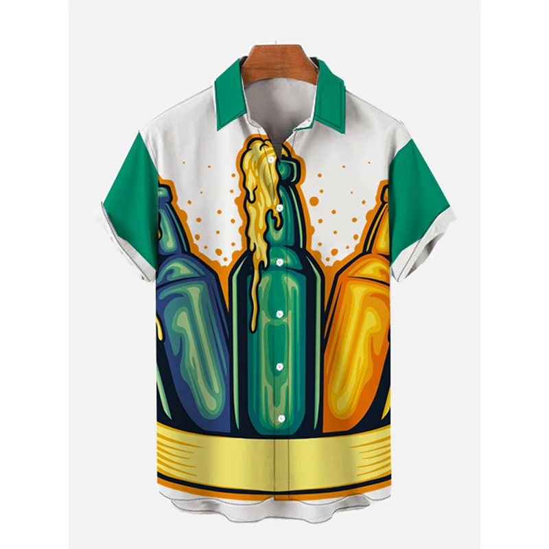 

Carnival Day Elements Printing Men‘s Holiday Breathable Short Sleeve Tee Shirt