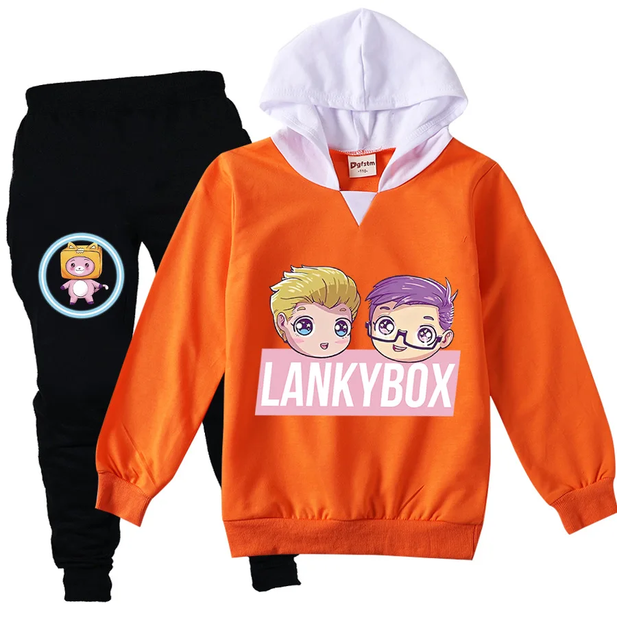 

Lankybox Baby Boy Clothes Set Cotton Spring Kids Clothing for Girls Hooded T Shirt Pants Track Suit Child Birthday Outfit Tees