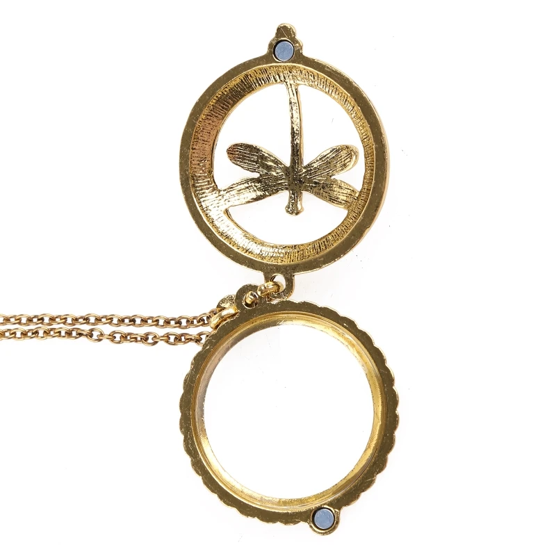 

Y1UD Vintage Chain Magnifying Glass Hot Necklace Pendant Grandma Gift Metal Magnifier