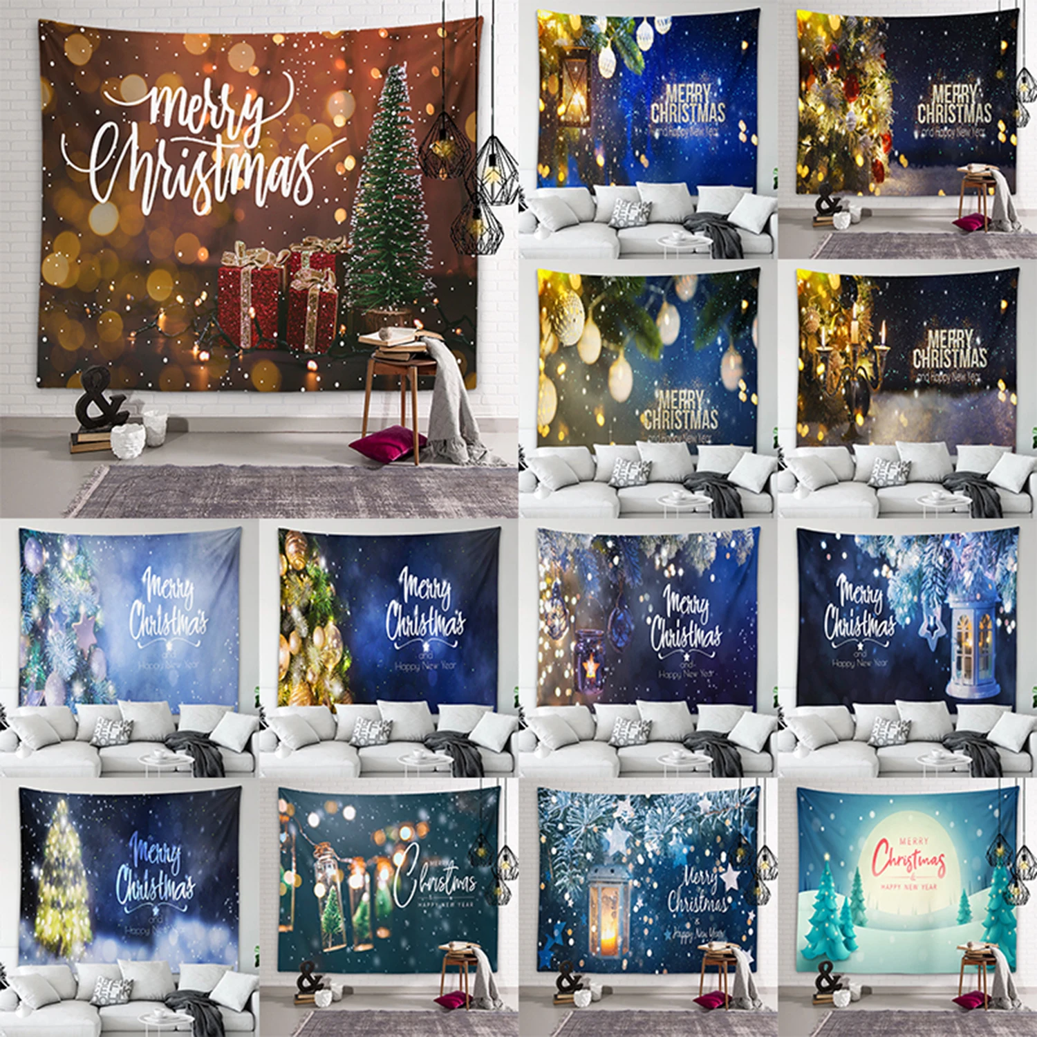 

Christmas Tree, Merry Christmas, Christmas Tapestry Living Home Decor Christmas Decorations Wall Hanging Bedspread Beach Towel