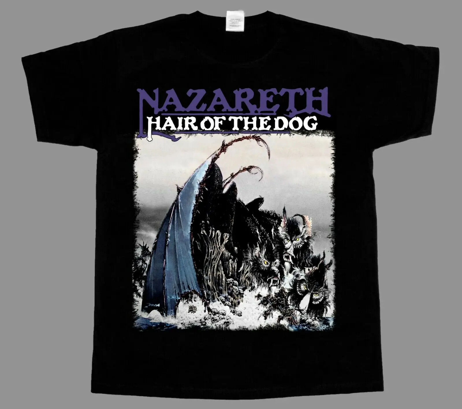 

NAZARETH HAIR OF THE DOG'75 NEW BLACK T-SHIRT