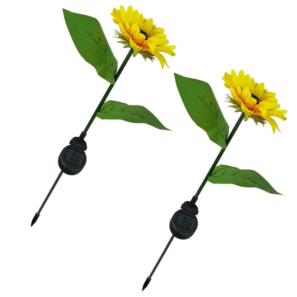 

Уличные Солнечные Подсолнухи, водонепроницаемый декоративный светильник с одной головкой для сада, дорожек, крыльца, подъездной дорожки, двора, газона