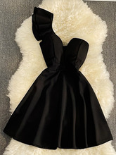 Vestidos Vestido corto blanco y negro para mujer...