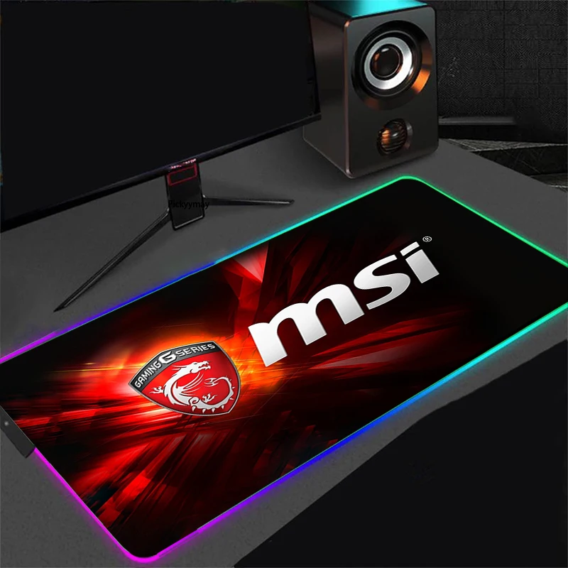 

RGB Mousepad Gaming Accessories Computer Logo Large 900x400 MSI Mouse Pad Rubber Carpet With Backlit PC Gamer LED Desk Mats