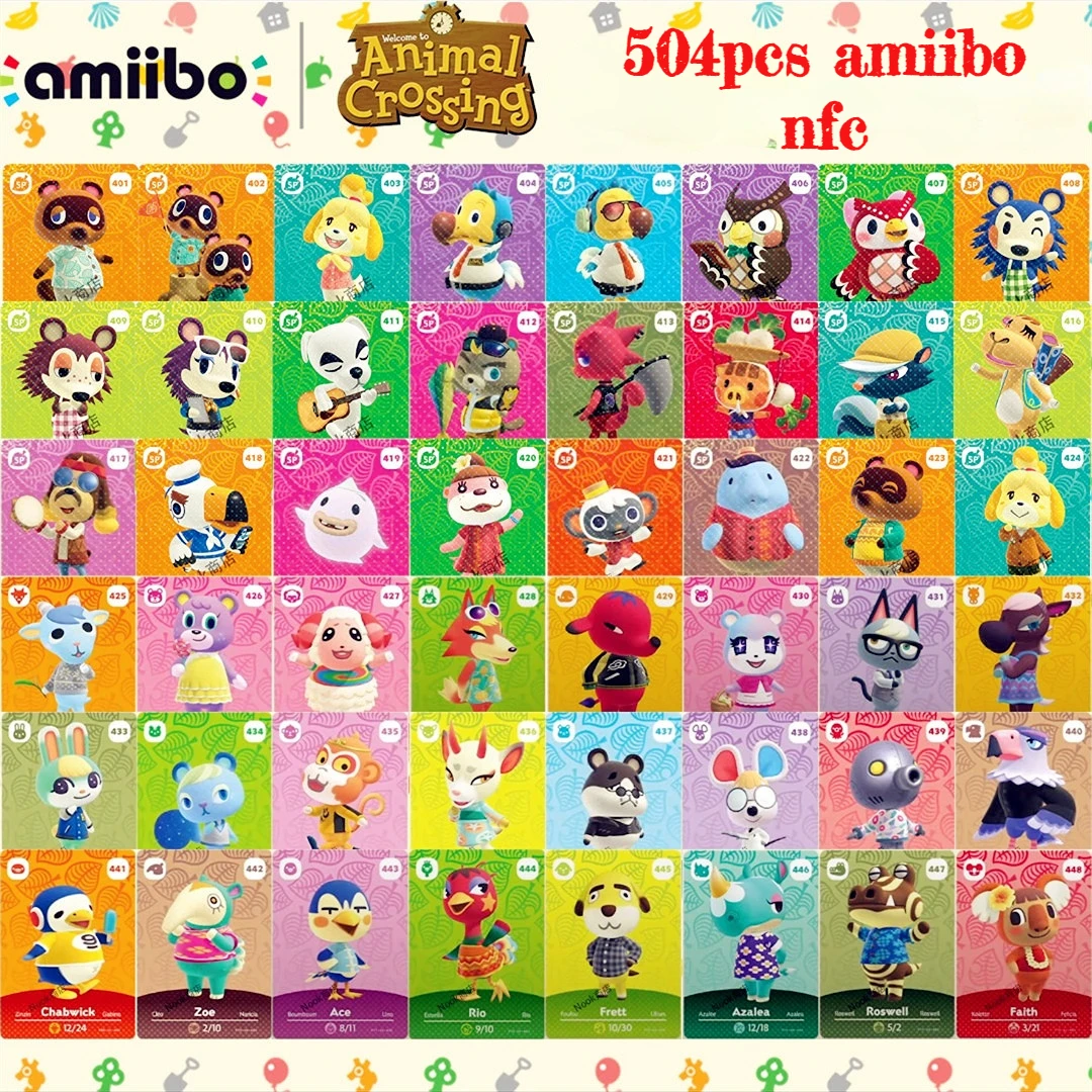 

504pcs Animals Crossing New Horizons Amiibo Card Ankha Marshal Maple NS Switch 3DS Game Set Mini NFC Cards Series 1 2 3 4 5