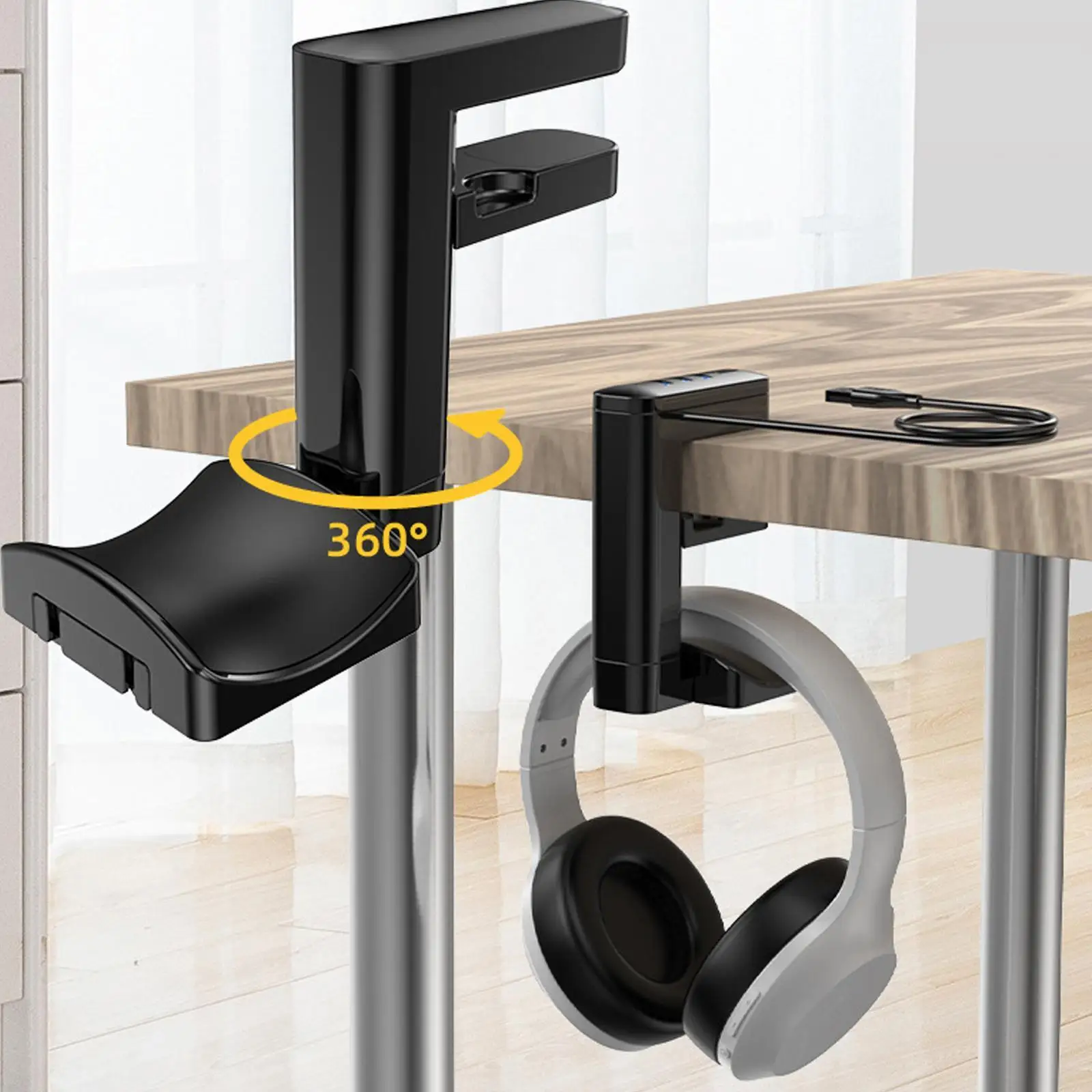 

Держатель для наушников с USB-зажимом
