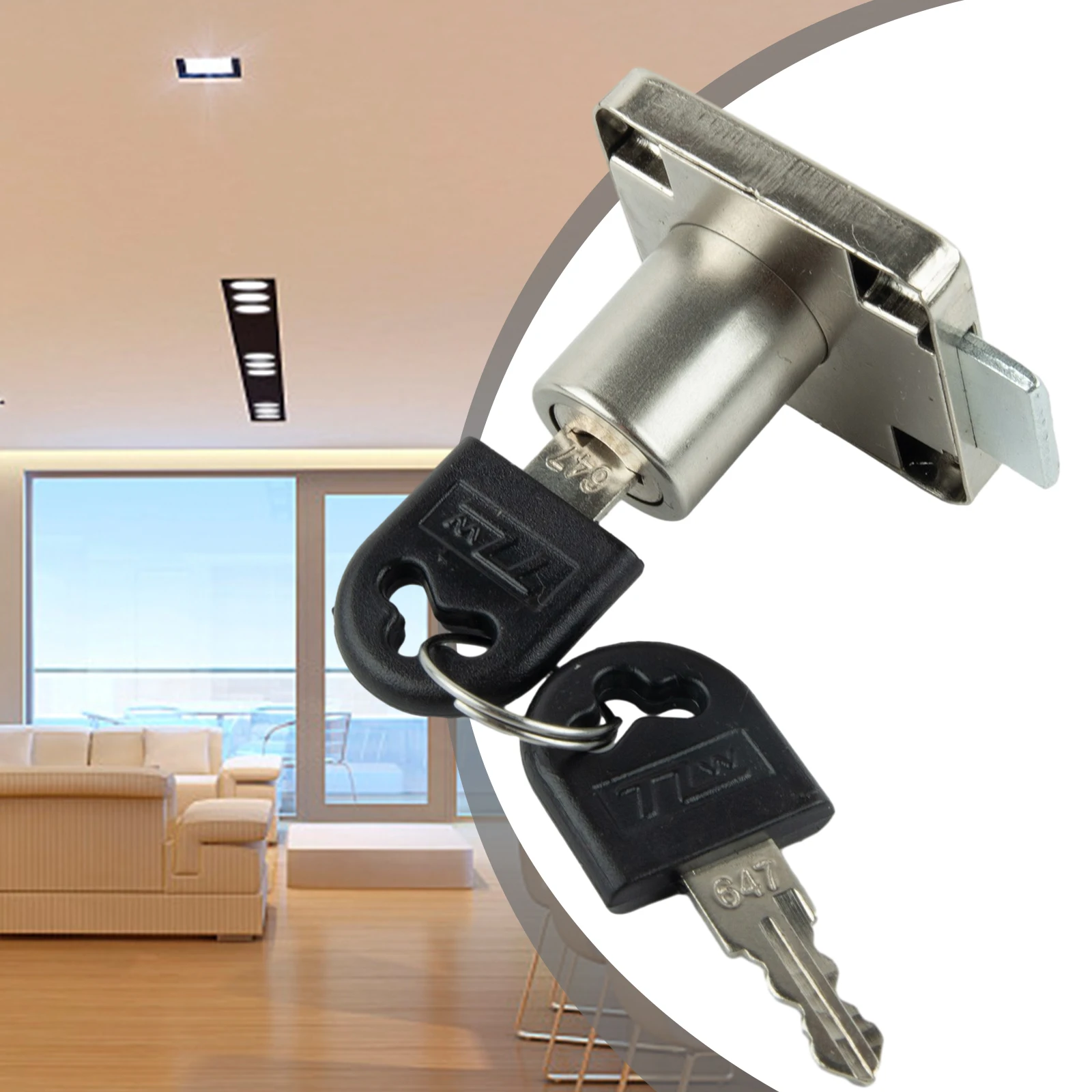 

Bookcase Solid Lock Cabinet Lock Matching Key Wardrobe 2PCS Cabinet Cam Lock Door Locks Drawer Lock Drawer Lock Bolt