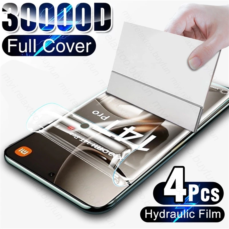 Изогнутая мягкая Гидрогелевая пленка 30000D для Xiaomi 14 T Pro защитная экрана не стекло