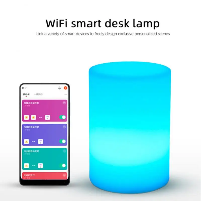 

Tuya Wifi Smart Night Light Cube MP APP Control RGB LED Desk Lamp Timer Switch Light Tuya Smart Life APP Remote Voice Control