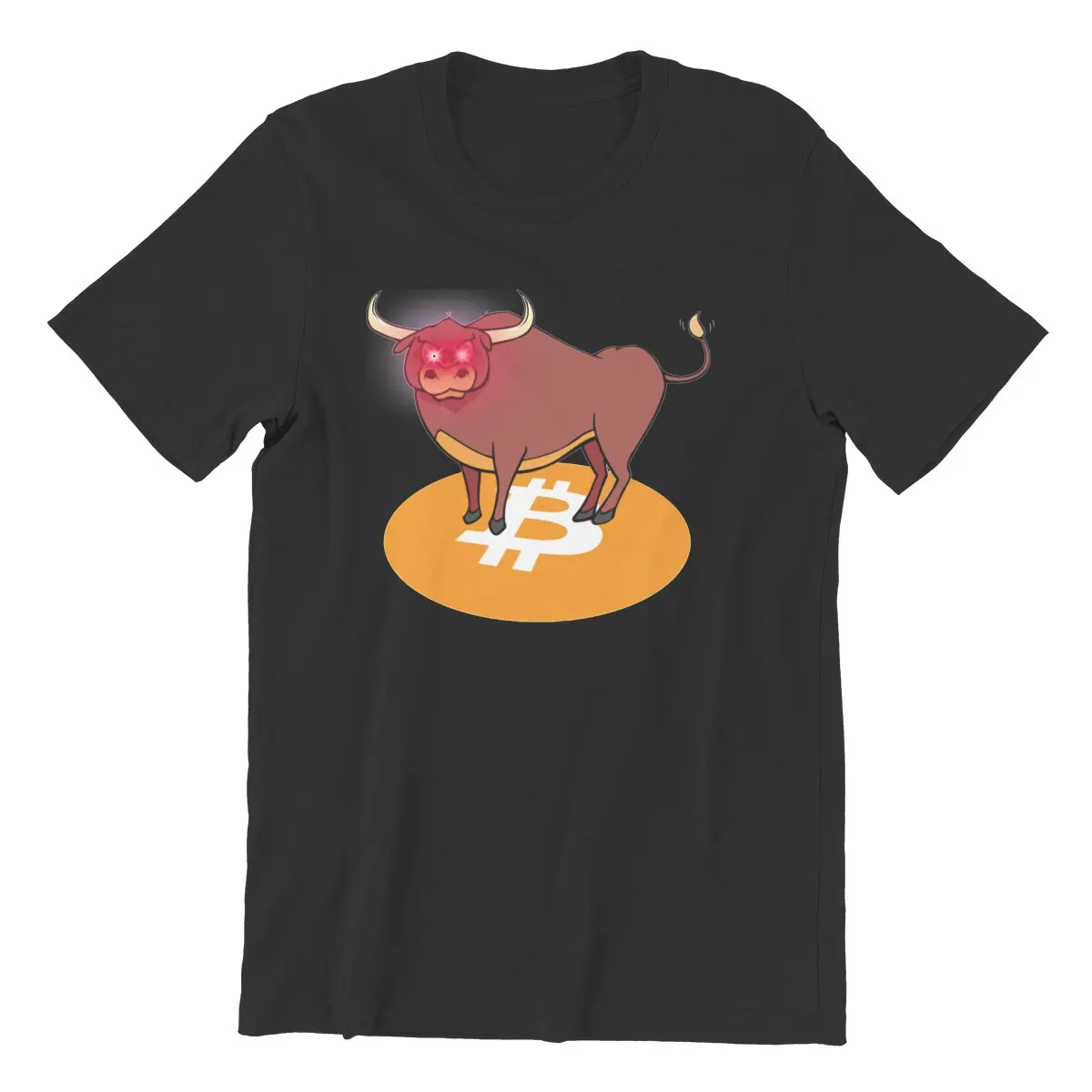

Casual Cryptocurrency Bull Bitcoin T-Shirts for Men Crewneck 100% Cotton T Shirts Laser Eyes Short Sleeve Tee Shirt Unique Tops