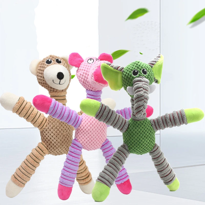 

Dog Toy Bite-Resistant Corn Velvet Elephant Bear Pig Animal Sound Toy Pet Toy