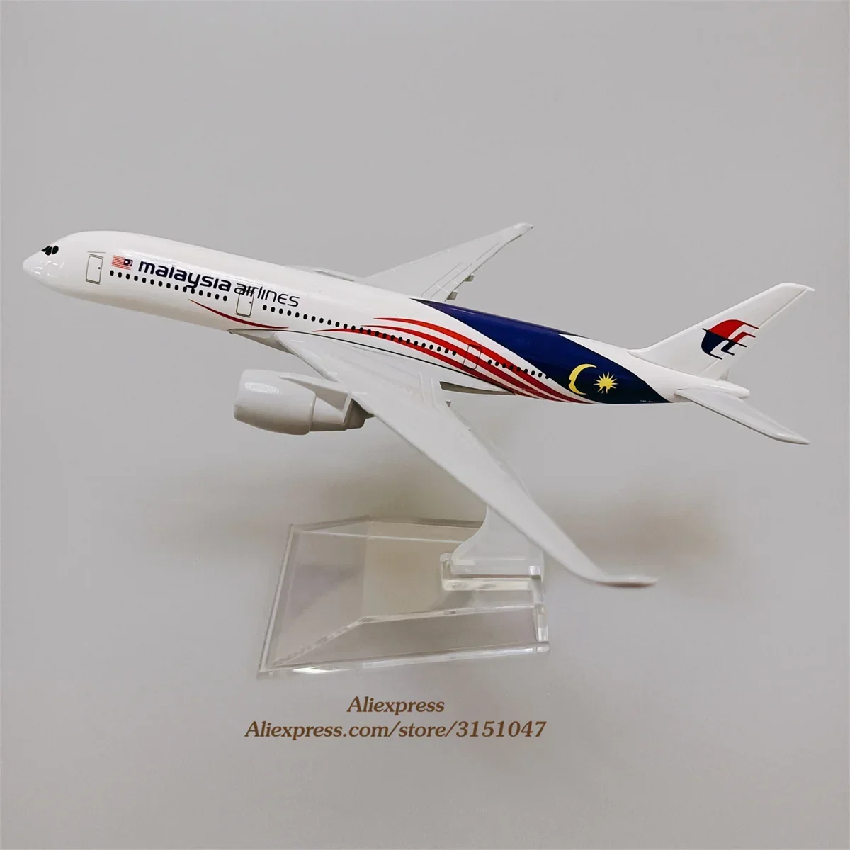 

16cm Alloy Metal Air Malaysia Airlines Flag Airplane Model Airbus 350 A350 Airways Diecast Air Plane Model Aircraft with Holder