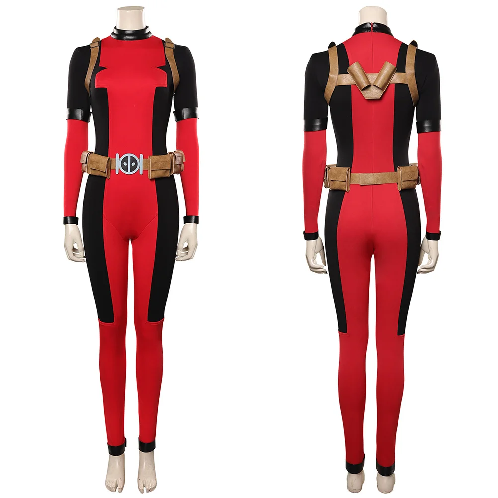 

Lady Deadpool Wanda Wilson Cosplay Costume Outfits Jumpsuit With Mask Halloween Carnival Suit
