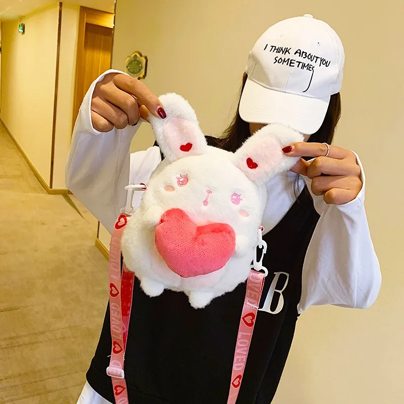 

Cute Rabbit Plush Bag High Quality Fashion Bunny Toy Kawaii Doll Lovely Travel Crossbody Bags for Girls Children Kids Winter Bag