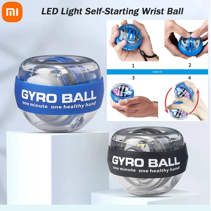 

Xiaomi YouPin Self-Starting LED Hand Gyro PowerBall Wrist Power Ball Wrist Strength Strengthener Forearm Rehabilitation Trainer