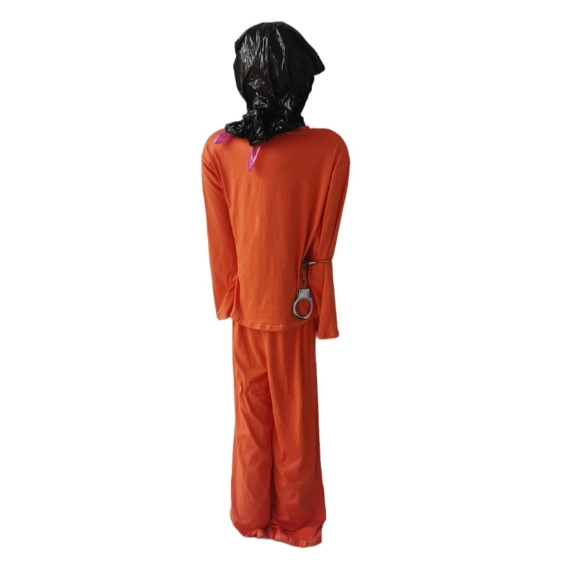 

Halloween Terrifying Body for Yard Window Dead Prisoner with Handcuff Uniforms