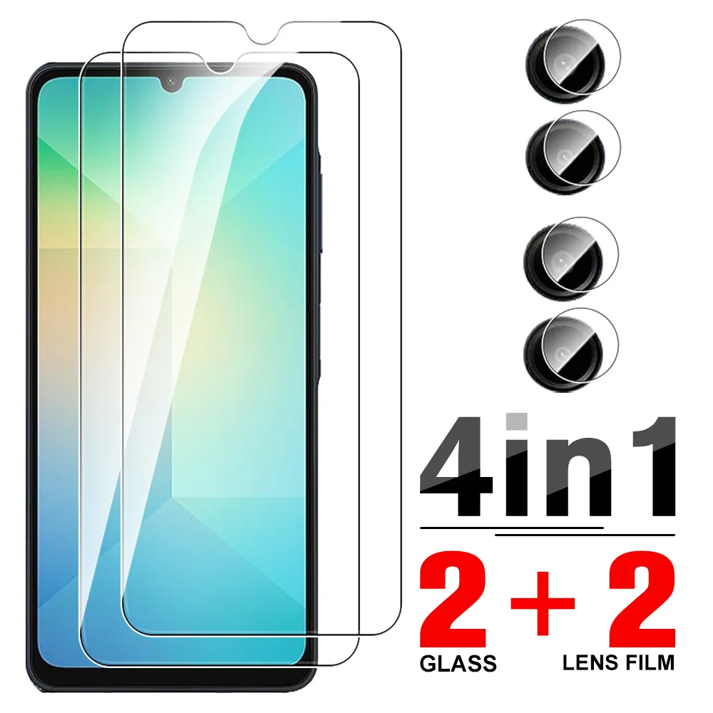 Защитная пленка для экрана 4 в 1 Samsung Galaxy A06 чехол из закаленного стекла Samsng Samsun A 06