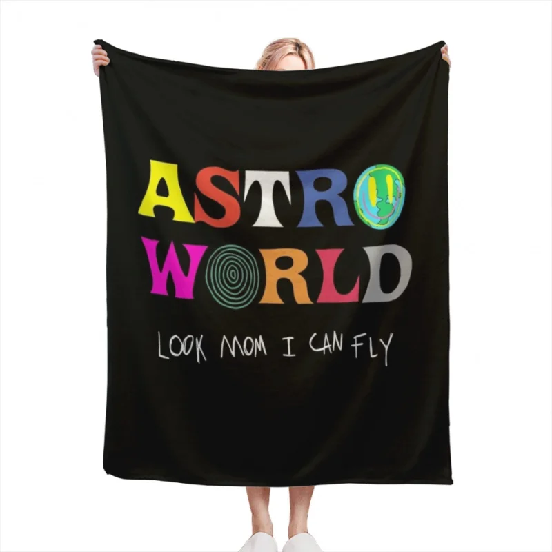 

ASTROWORLD look mum I can fly Throw Blankets Soft Velvet Blanket Travel Bedding Fleece Blanket