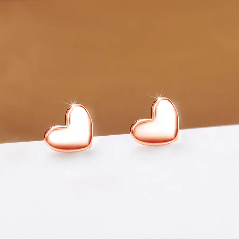 

Ne'w Minimalist Heart Stud Earrings for Women 3 Metal Colors Available Delicate Girls Love Teens Gift Fashion Jewelry