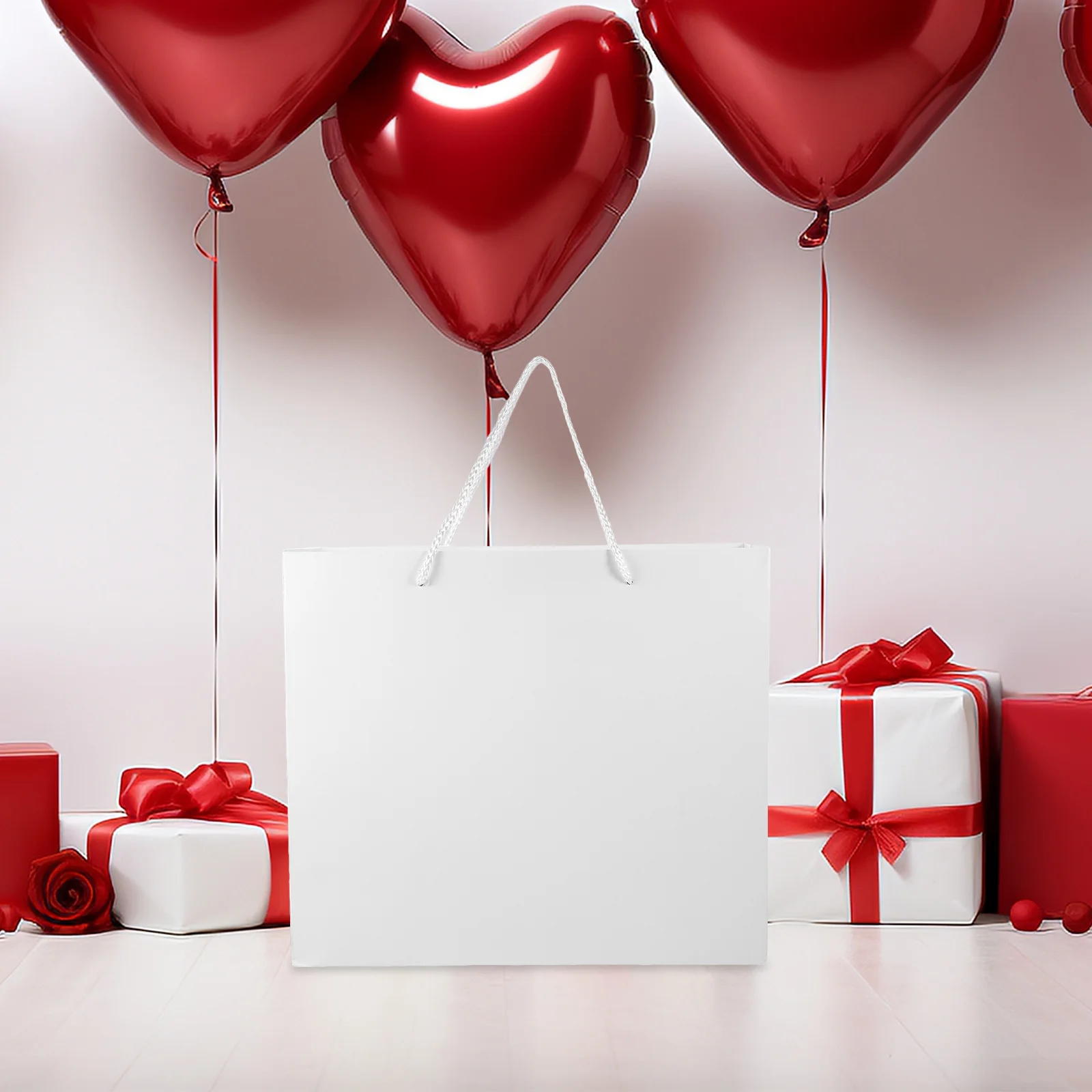 

10 Pcs Gift Wrapping Paper Bag White Bags Handles Tote Bulk Party Favors Candy Birthday Shopping