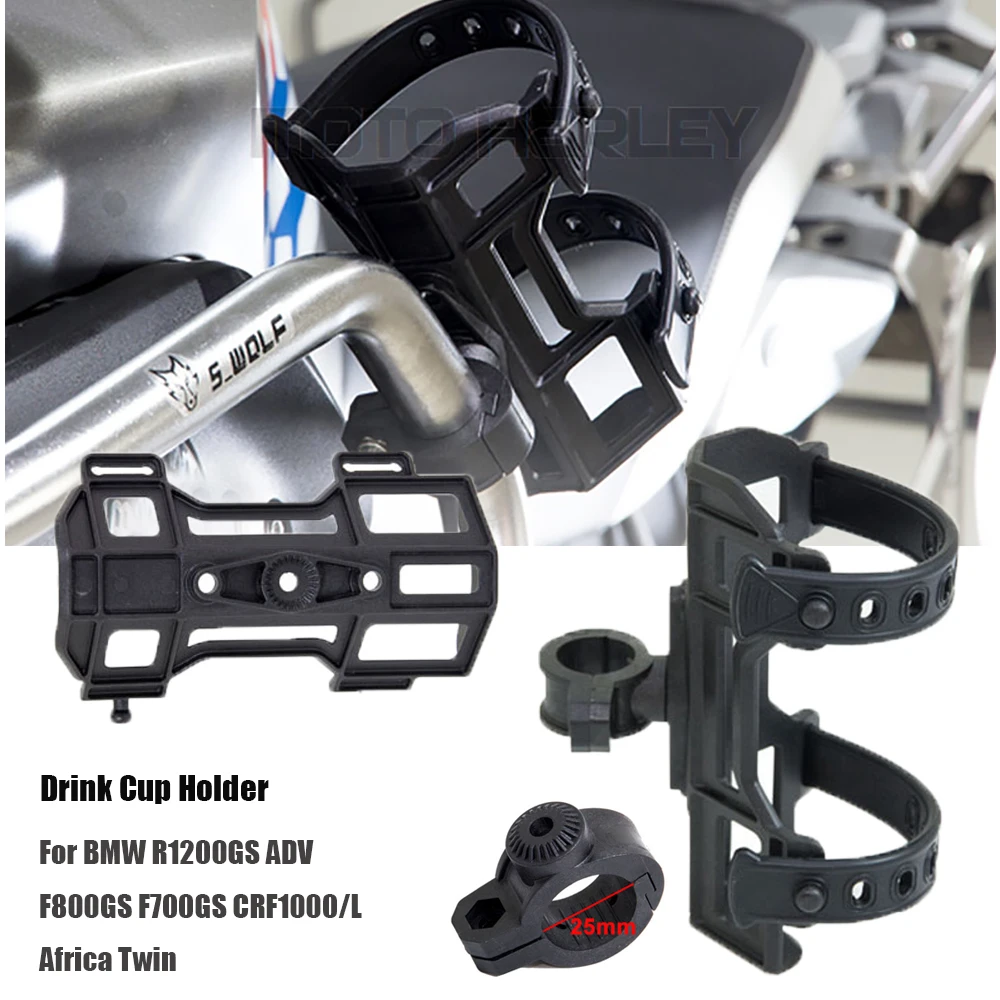 

For BMW R1200GS ADV F800GS F700GS CRF1000L Africa Twin CRF1000 Motorcycle Beverage Water Bottle Drink Cup Holder 25MM Mount