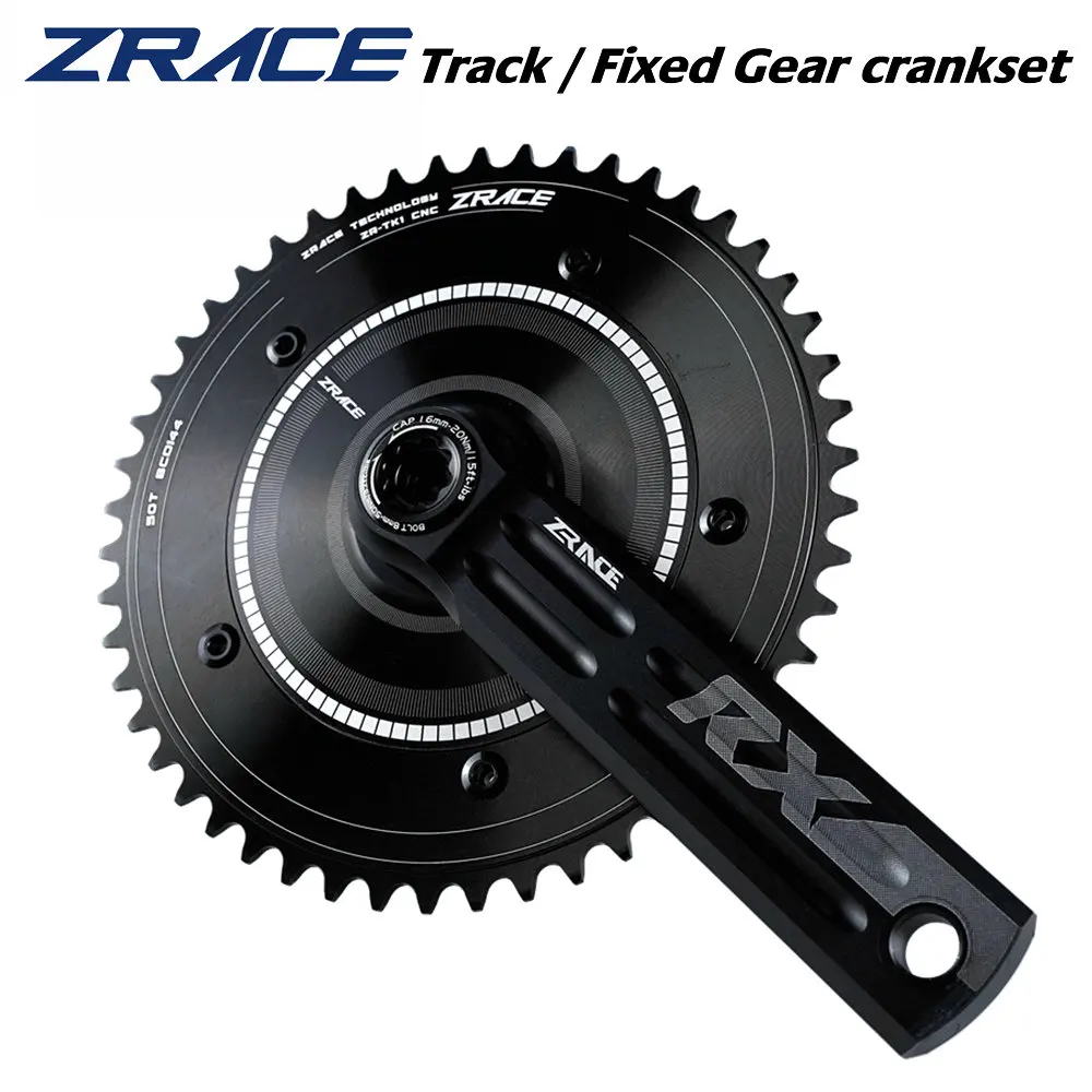 

ZRACE RX Track Bikes / Fixed Gear Chainset Crankset, BCD144, 46T 47T 49T 50T, 165mm/170mm/172.5mm/175mm, RX Cranksets Track Bike