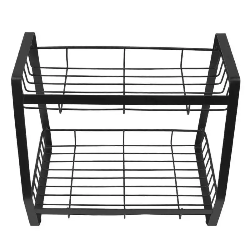 

Metal Spice Rack Large Storage Space 2 Layers Integrated Seasoning Rack Iron Material for Bathroom for Kitchen