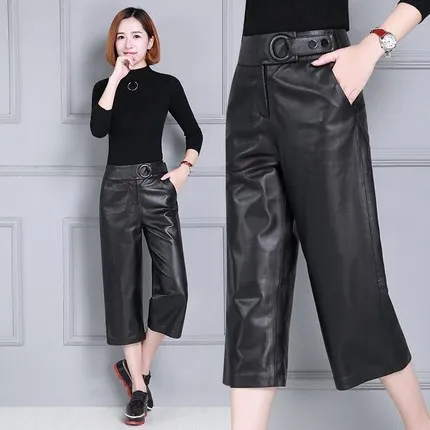 

Tao Ting Li Na Women High Waist Slim Sheepskin Print Pants 19KP14