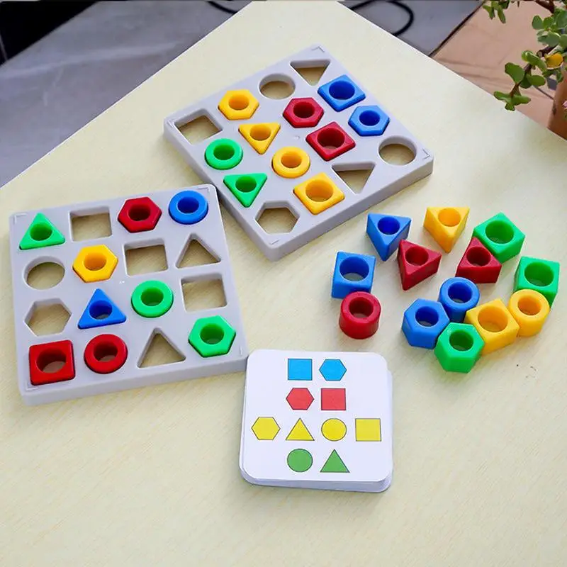 

Детский пазл Монтессори, развивающая Интерактивная 3D-головоломка «сделай сам» геометрической формы, сочетание цветов