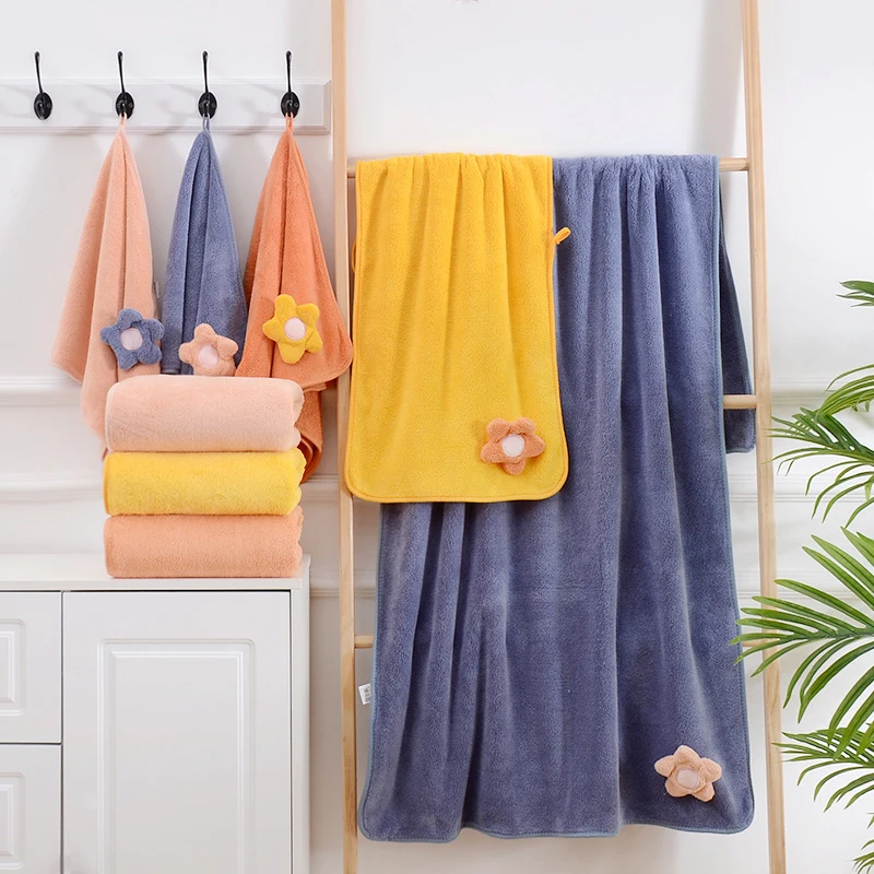 

Coral Fleece Bath Towels 35*75cm/70*140cm Beach Towel Shower Towel Absorbent Soft Comfort Breathable Quick Drying Textile 1PCS