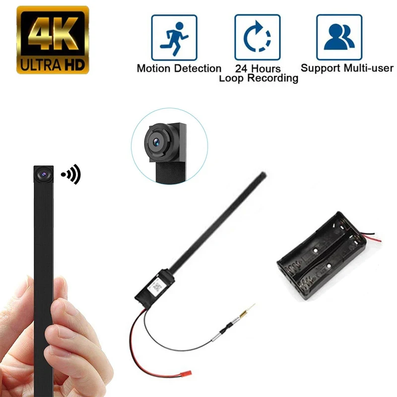 

Full HD 4K DIY Portable WiFi IP Mini Camera P2P Wireless Mini Camcorder Video Audio Recorder Support Remote View TF Card Battery