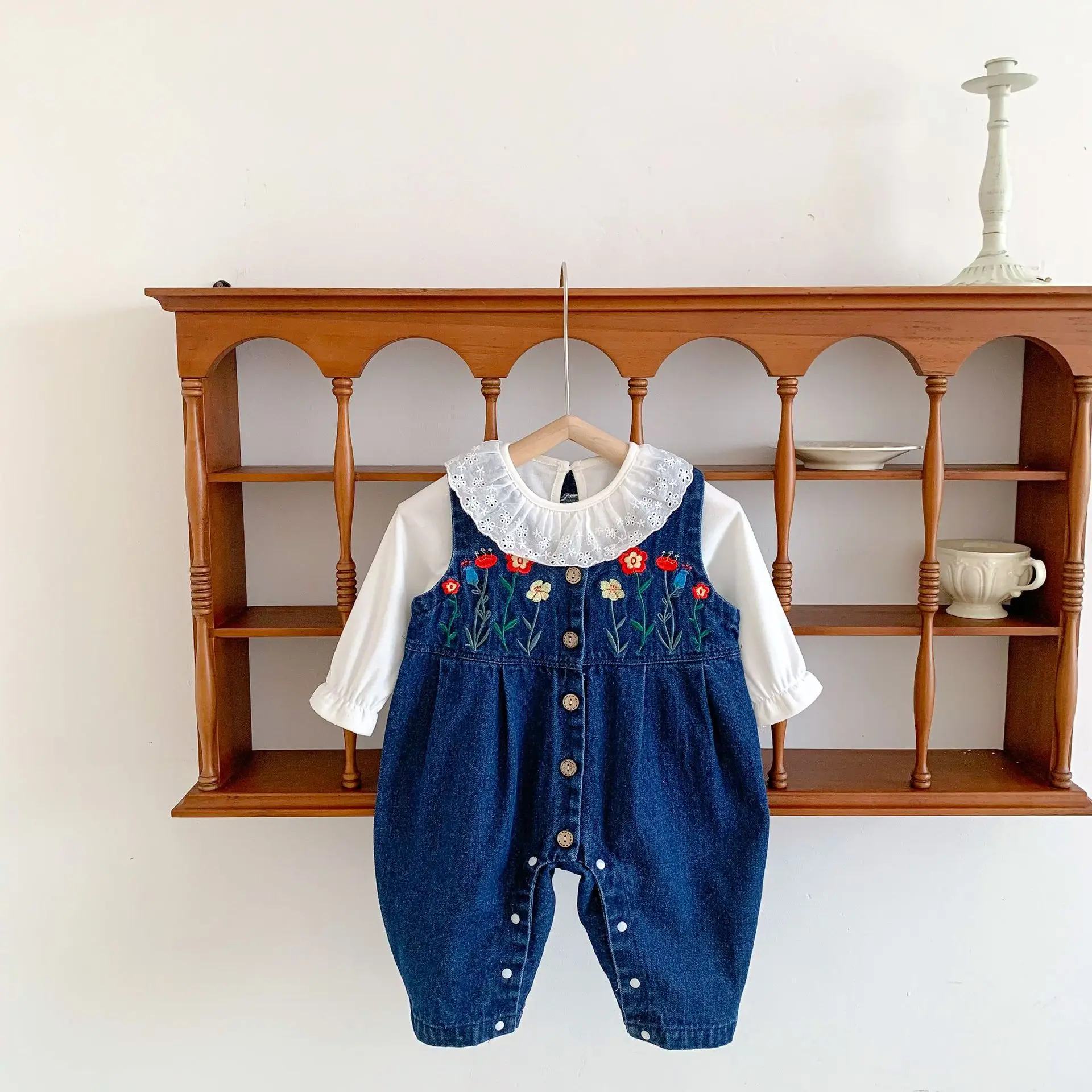

Spring Autumn Infant Baby Girls Sleeveless Embroidery Rompers Clothes Baby Girls Rompers 0-3Yrs Newborn Kids Girls Rompers