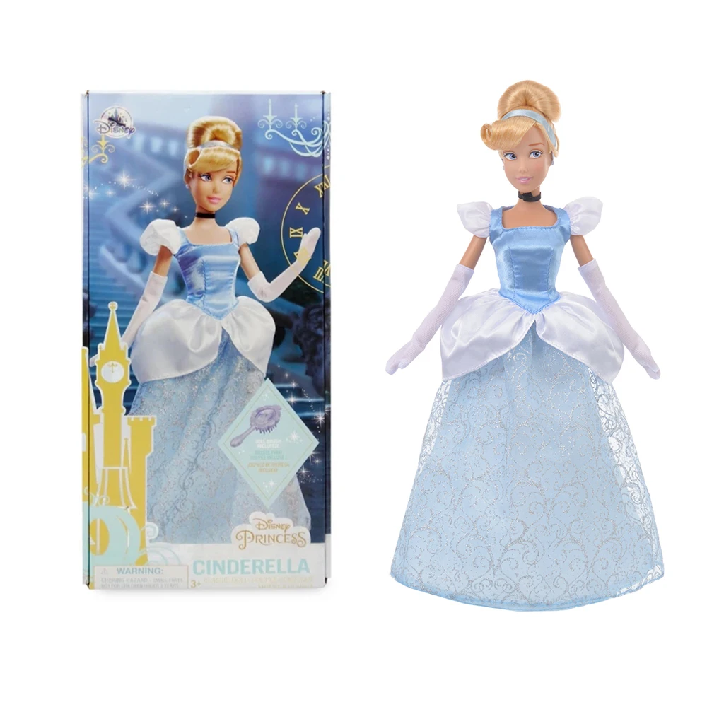 

Original Disney Store 30cm Cinderella Princess Joint Vinyl Doll Figure Play House toys For children Xmas girl gift