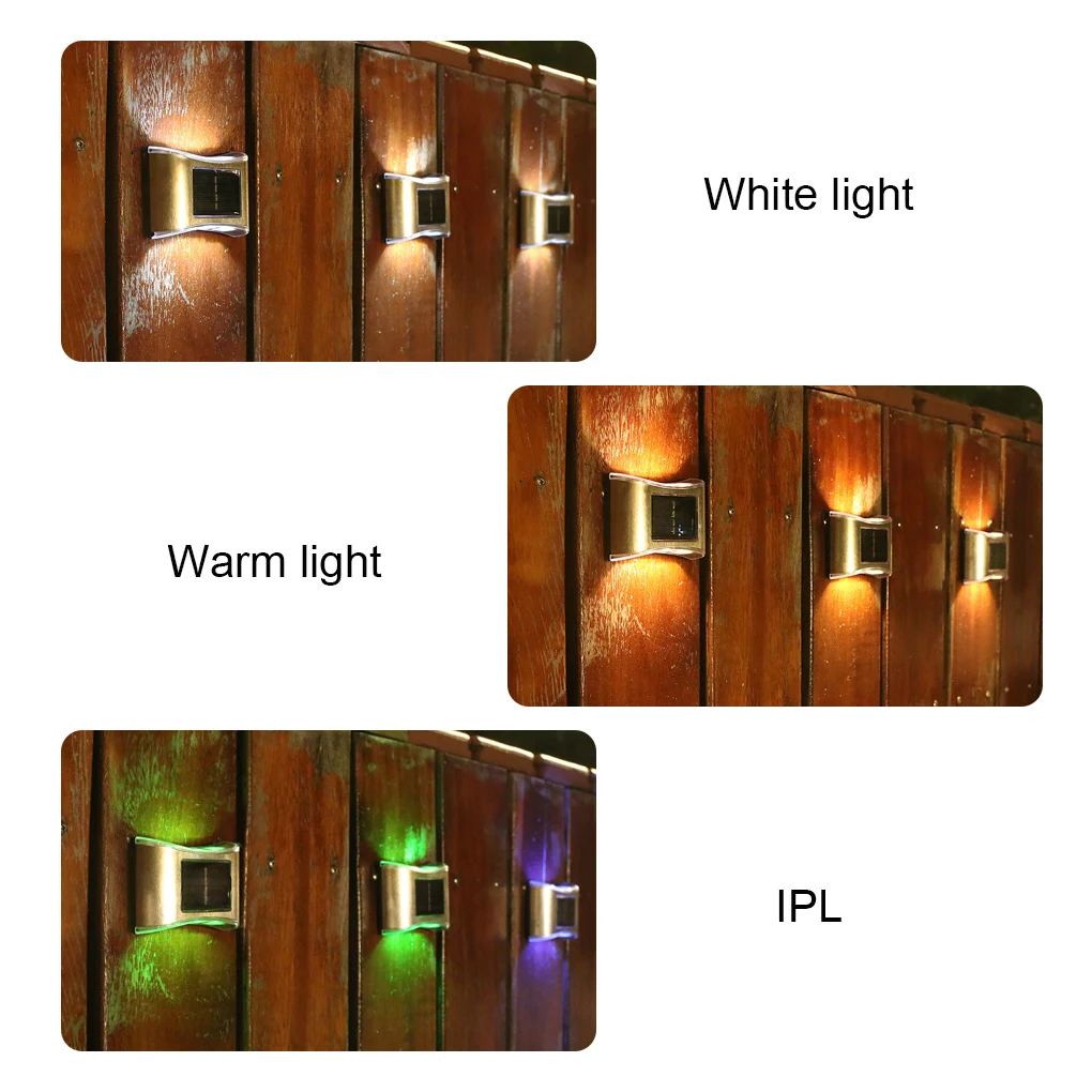 

Solar Outdoor Wall Lights Rechargeable 6LED Fence Lamp Lighting Living Room