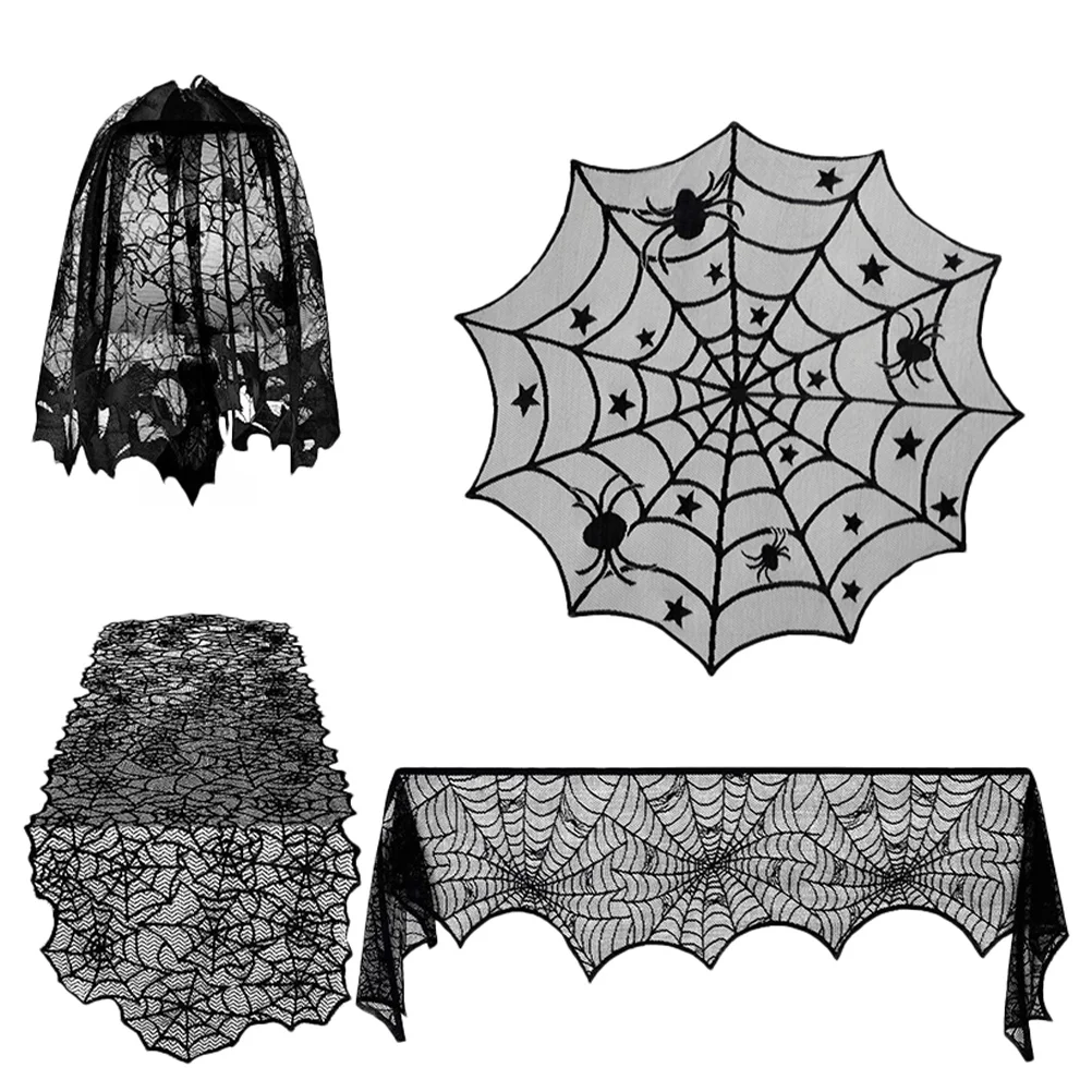 

Cover Web Spider Lamp Shades Cobweb Supplies Room Living Lampshade Fireplace Party Home Table Tablecloth Runner