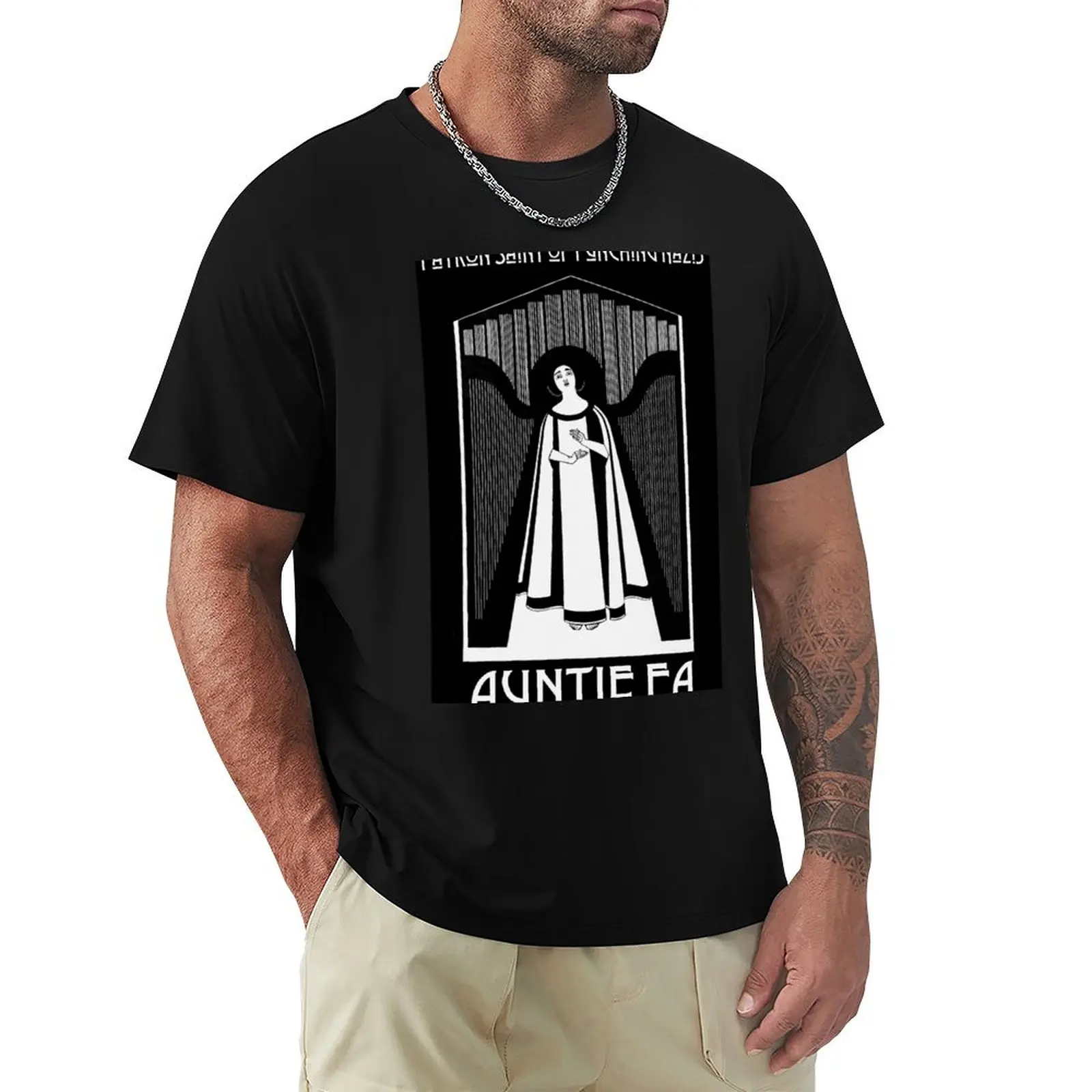 Футболка Auntie Fa Patron Saint Variant1 дешевая одежда для любителей спорта мужская