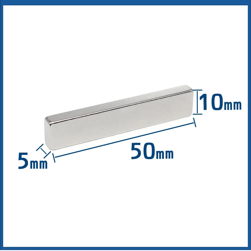 

1/2/5/10/15/20PCS 50x10x5mm Thick Block Rare Earth Magnet N35 Quadrate Neodymium Magnets 50x10x5 Permanent NdFeB Magnet 50*10*5