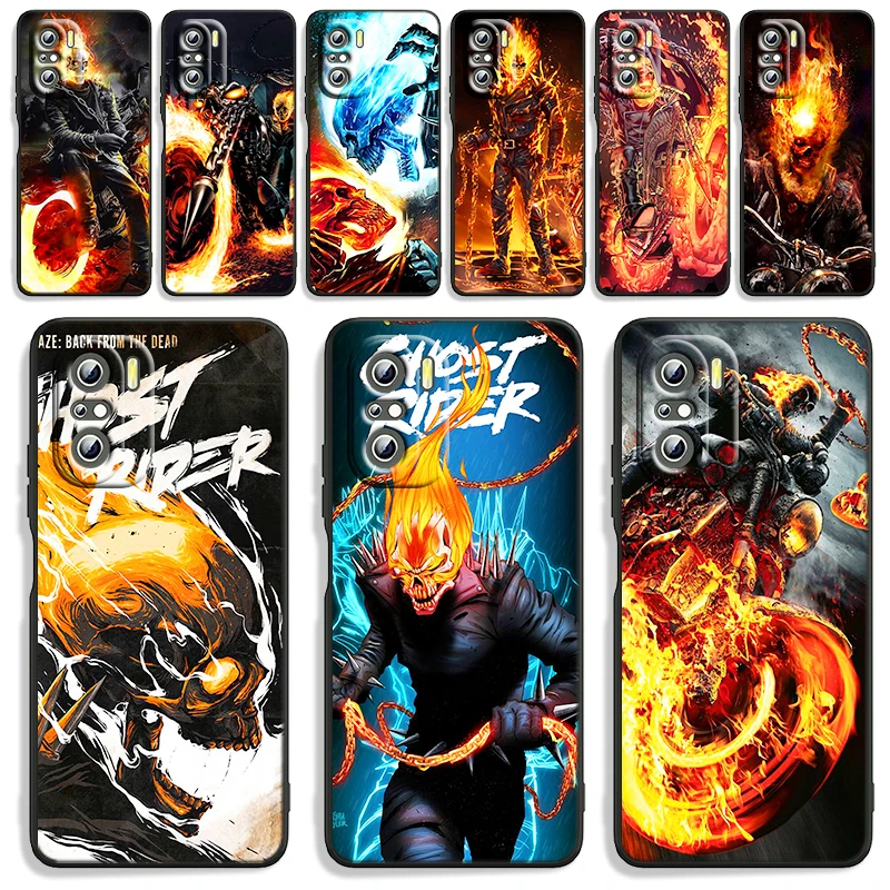 

Marvel Superhero Ghost Rider Phone Case Xiaomi Redmi K40 Gaming K30 9i 9T 9A 9C 9 8A 8 GO S2 6 Pro Prime Silicone Cover