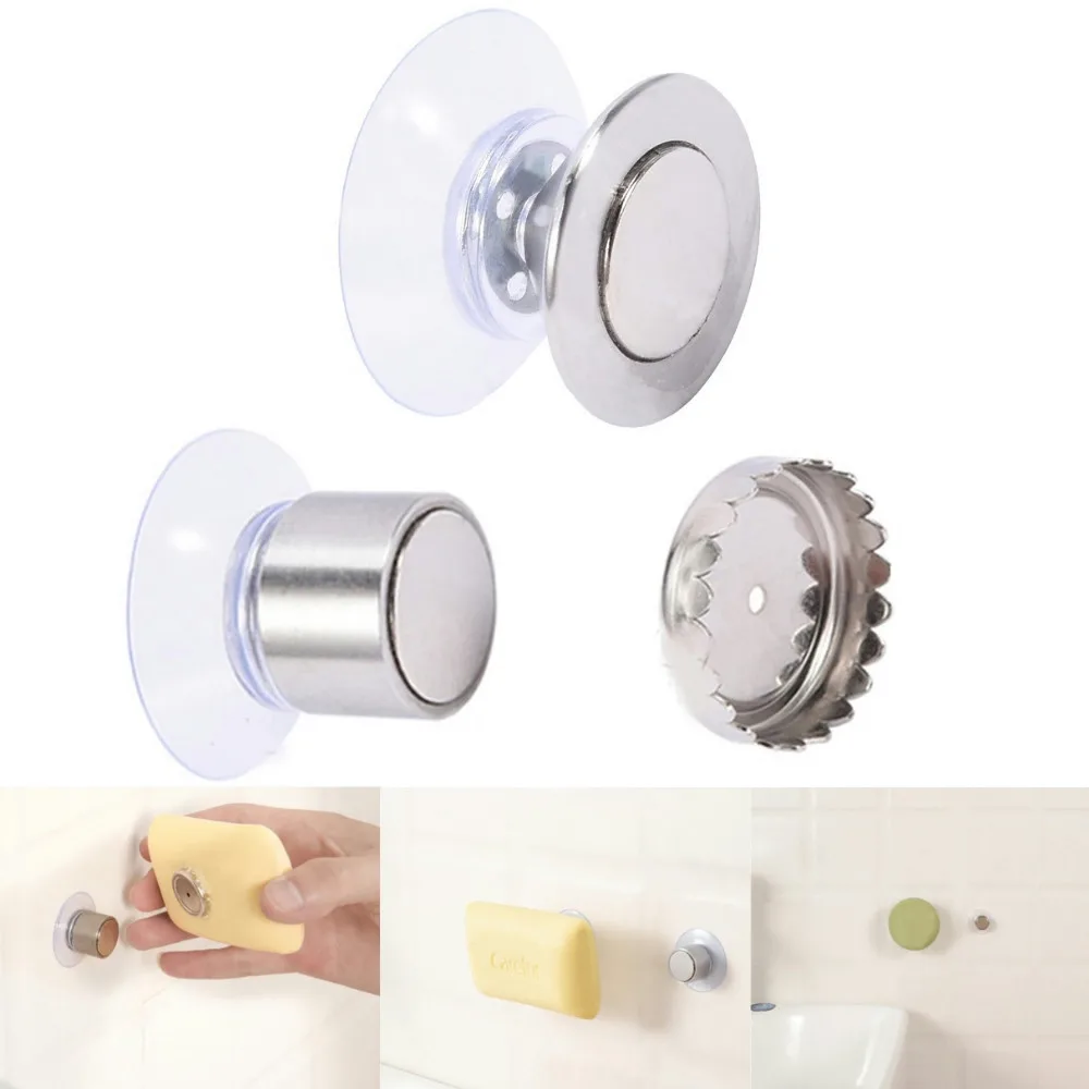 

Soap Holder Shower Dish Wall Bar Suction Rack Saver Bathroom Organizer Magnet Cup Mount Savers Container Hanging Dispenser Steel