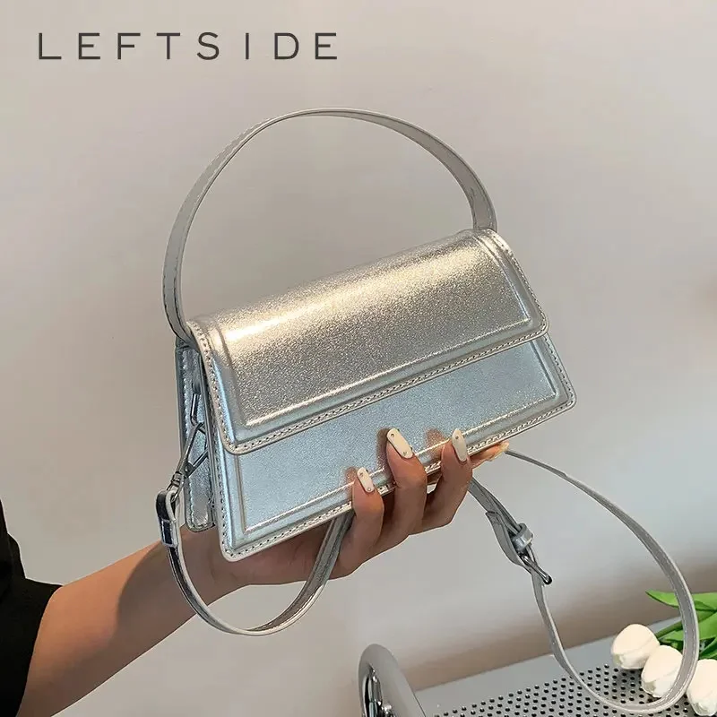 

Small Glossy Flap Bags with Short Handle for Women 2023 Trend Designer PU Leather Handbags and Purses Fashion Crossbody Bag