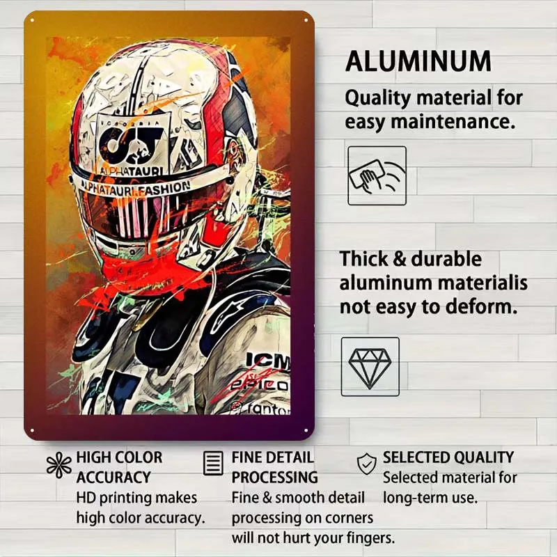 Металлический знак Pierre Gasly оформление дома ретро жестяной для настенного