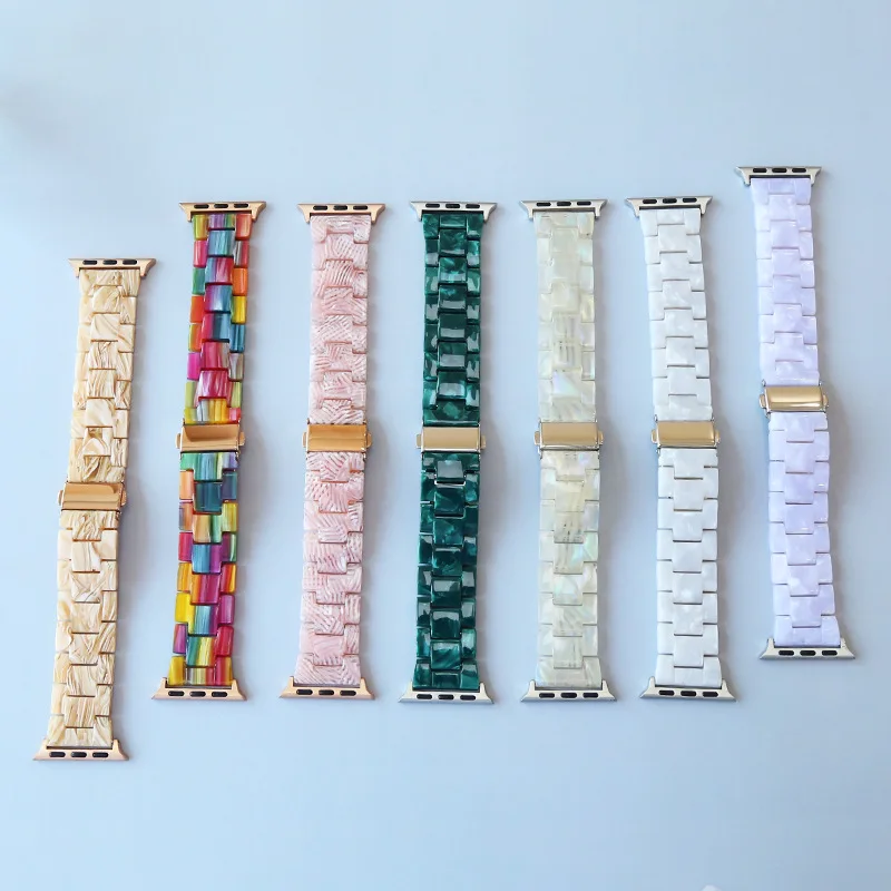Resin Watch strap for apple watch  band 38mm 40mm 41mm 42mm 44mm 45mm 49mm Replacement Wrist  Accessories loop  bracelet iwatch