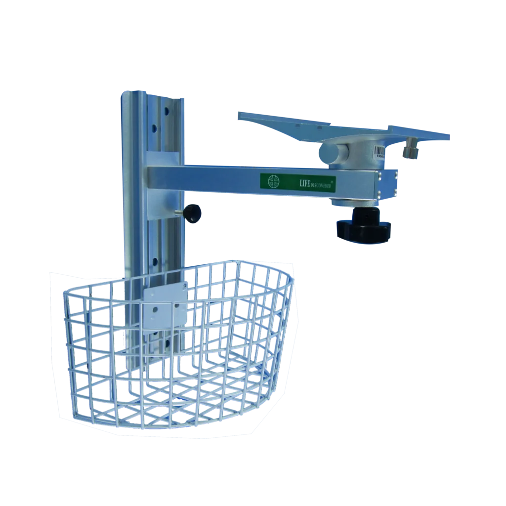 Wall Mounting Straight Arm Wall Mount Stand with basket For Patient Monitor