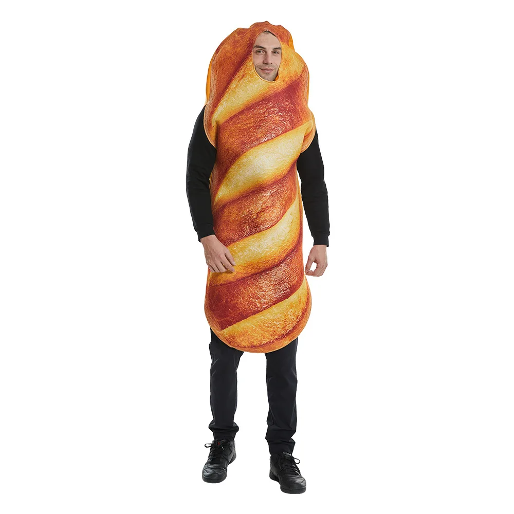 

Umorden Unisex Food Baguette Bread Costume Tunic Sponge Suit Adult Men Women Funny Purim Halloween Party Fancy Dress Cosplay