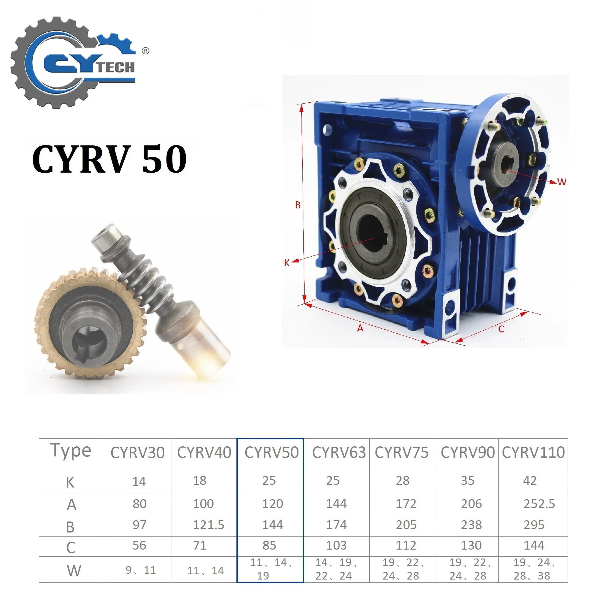Фото Червячный редуктор CHENYUE NMRV050 CYRV50, вход 11/14/19 мм, выход 25 мм, синтетическое масло + заводская розетка + бесплатное обслуживание №3