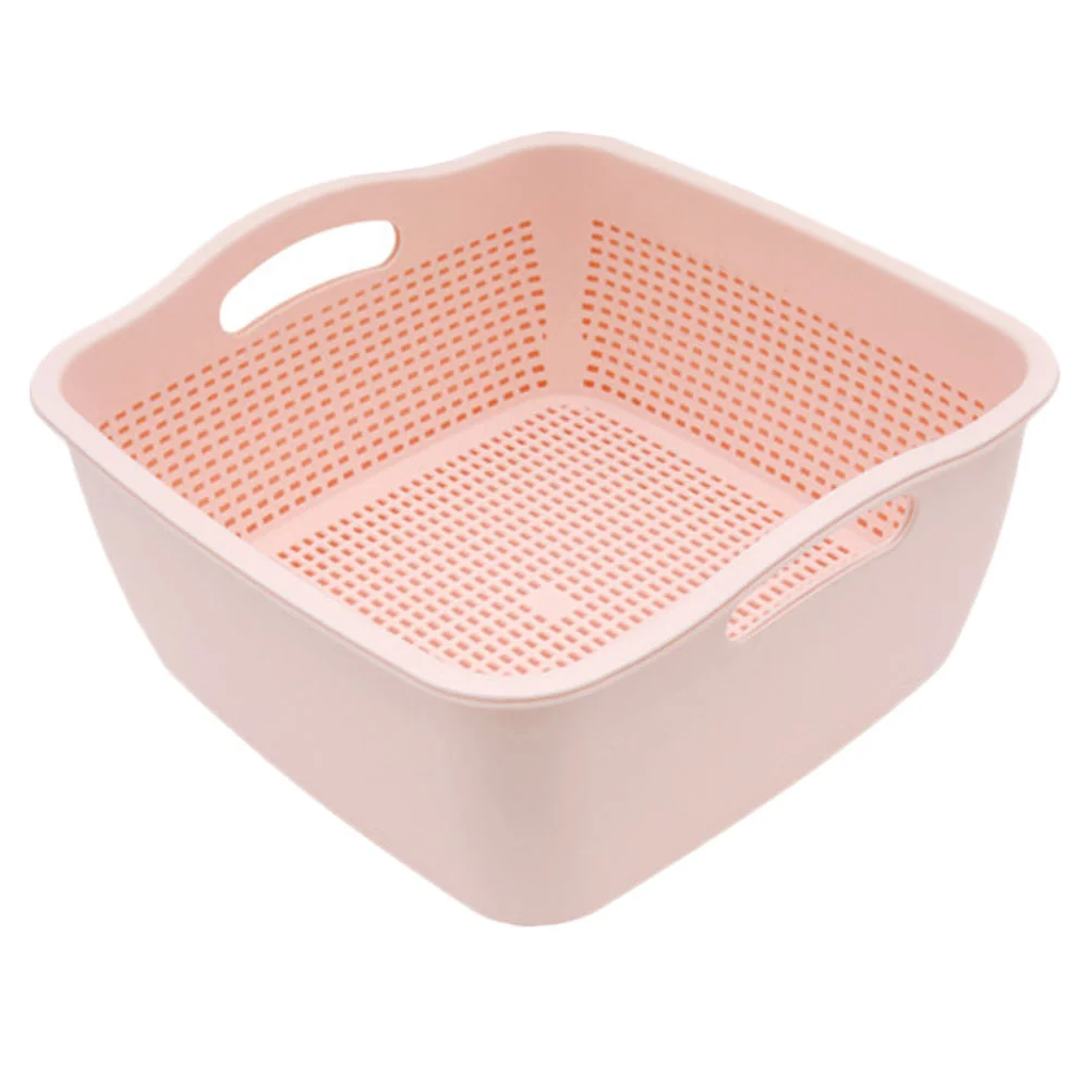 

Basket Bowl Kitchen Fruit Strainer Drain Colander Vegetable Tray Plastic Washing Strainers Vegetables Double Bowls Layer Serving