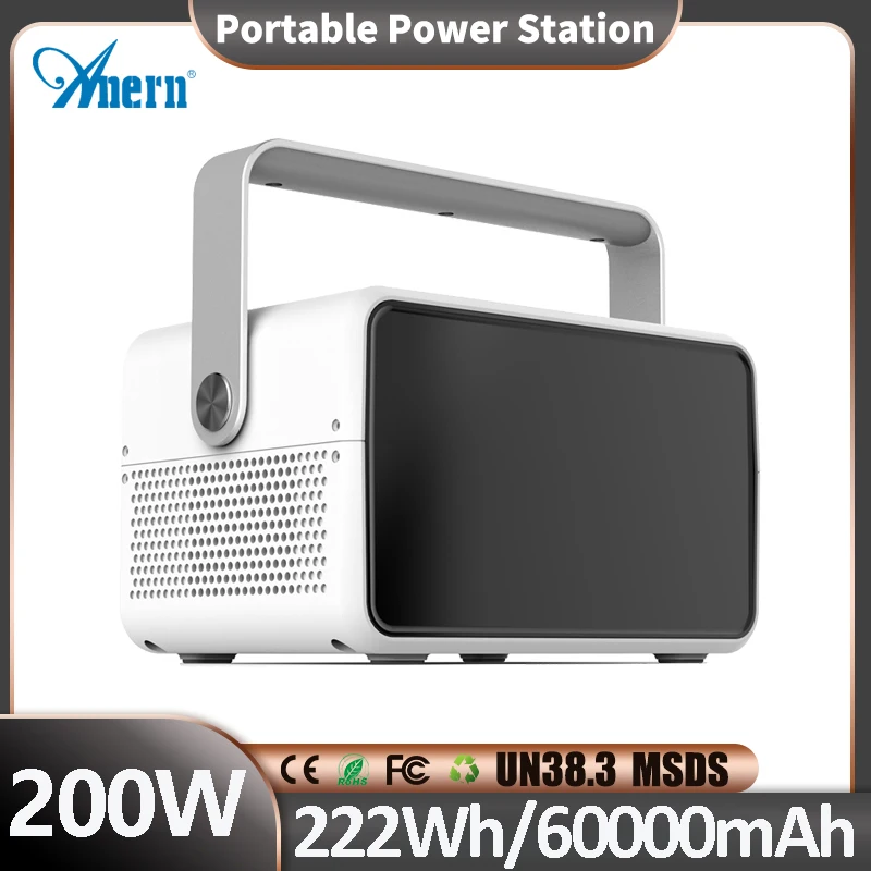 

200W Power Station 110V 220V 60000mAh Portable Solar Generator Battery Power Supply 222Wh Emergency Outdoor Camping Power Bank