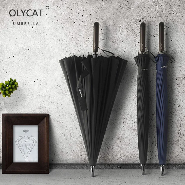 

retro minimalist Big umbrella solid wood handle umbrella ruggedized waterproof waterproof rainproof umbrella luxury