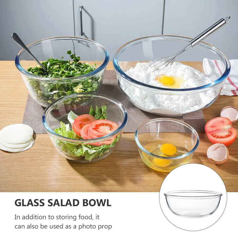 1 шт. бытовые стеклянные миски десертные салатники кухонная посуда (прозрачная)